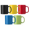 Bellatio Design Koffie mokken/bekers Nantes - 5x - keramiek - multi kleuren - 300 ml - Bekers