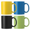 Bellatio Design Koffie mokken/bekers Nantes - 4x - keramiek - multi kleuren - 300 ml - Bekers