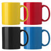 Bellatio Design Koffie mokken/bekers Nantes - 4x - keramiek - multi kleuren - 300 ml - Bekers