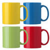 Bellatio Design Koffie mokken/bekers Nantes - 8x - keramiek - multi kleuren - 300 ml - Bekers