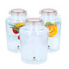 Drank dispenser/limonadetap - 3x - 8 liter - glas - met kraantje - Drankdispensers