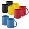 Bellatio Design Koffie mokken/drinkbekers Auxerre - 8x - keramiek - geel/rood/blauw/zwart - 370 ml - Bekers