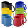 Bellatio Design Koffie mokken/bekers Auxerre - 12x - keramiek - mediterrane kleuren - 370 ml - Bekers