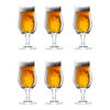 Excellent Houseware Bierglazen op voet - 12x stuks - glas - 370 ml - speciaal bier - bierglas - Bierglazen