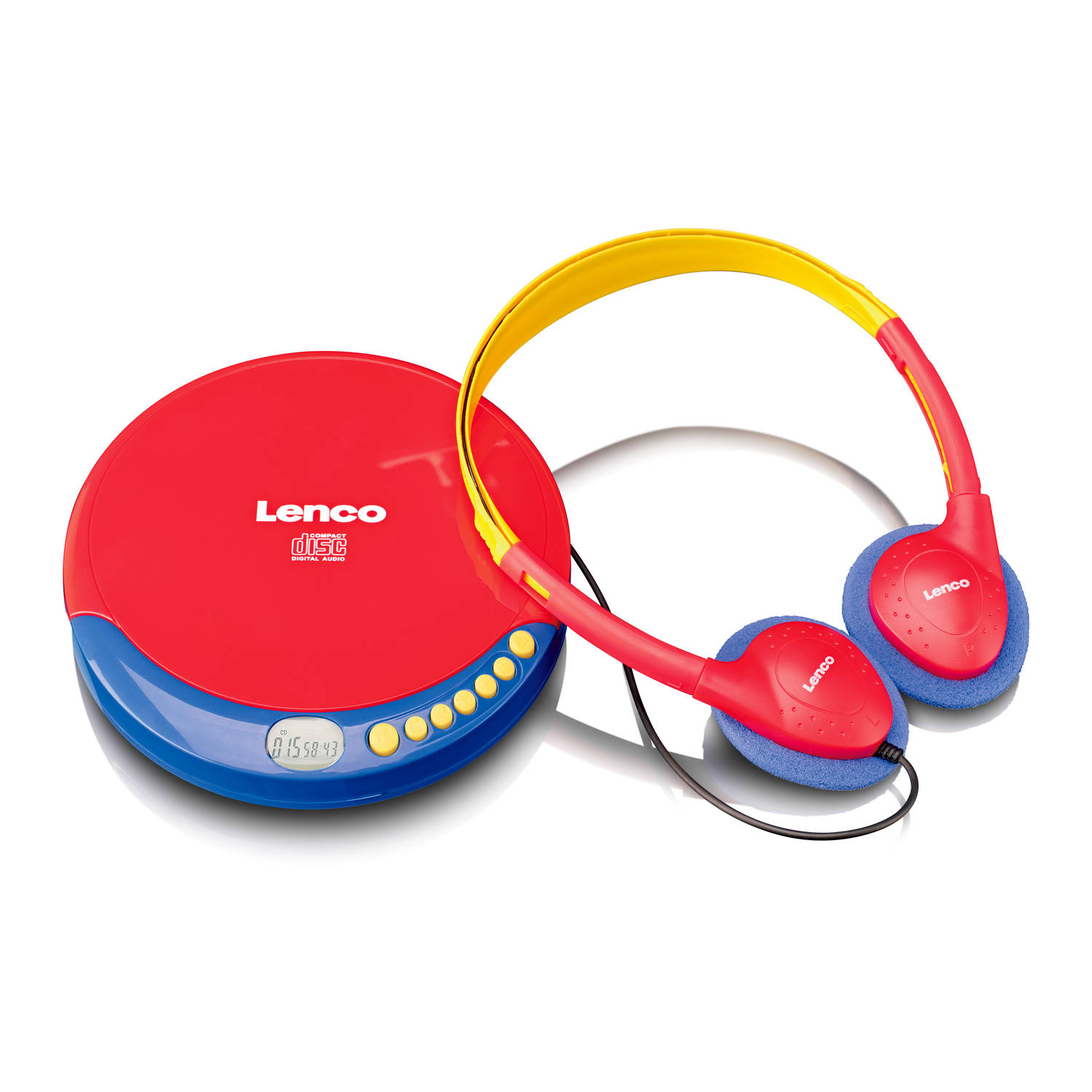 Lenco CD-021KIDS - Discman voor Kinderen met Hoofdtelefoon en oplaadbare Batterijen