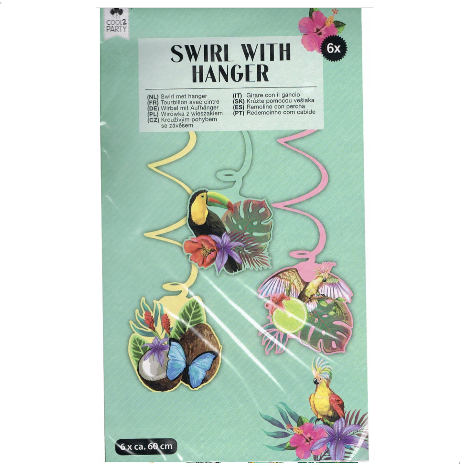 Swirl met hanger 6 x 60 cm - Feestdecoratie