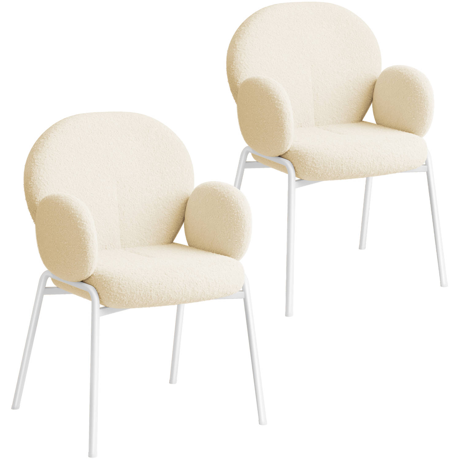 tectake® Set van 2 eetkamerstoelen met armleuning Woonkamerfauteuil , Scandinavische loungestoel bei