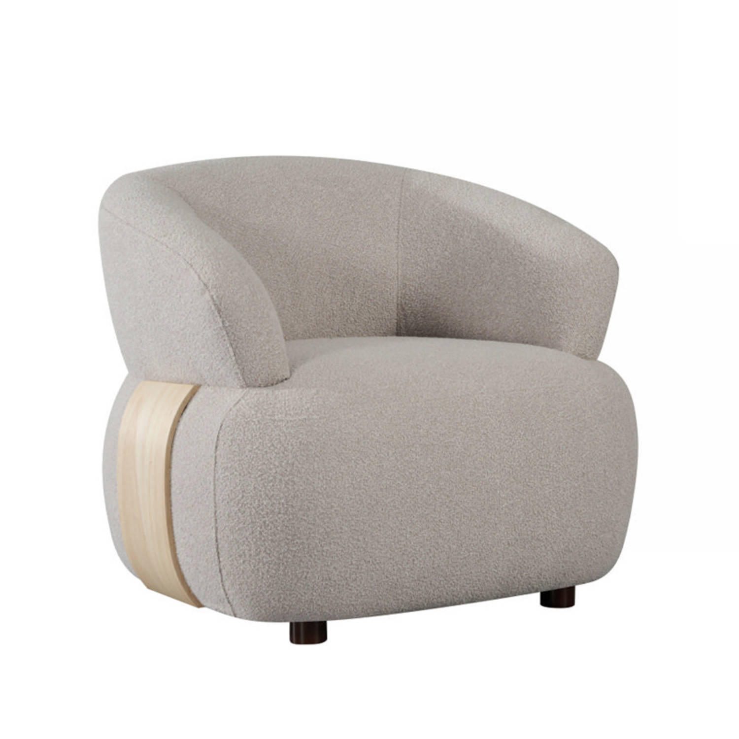 Label51 Valenza fauteuil beige met naturel hout