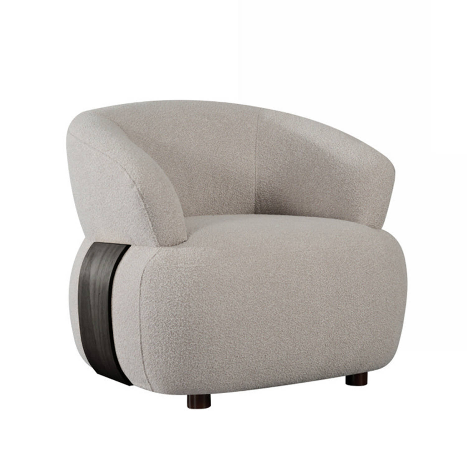 Label51 Valenza fauteuil beige met zwart hout