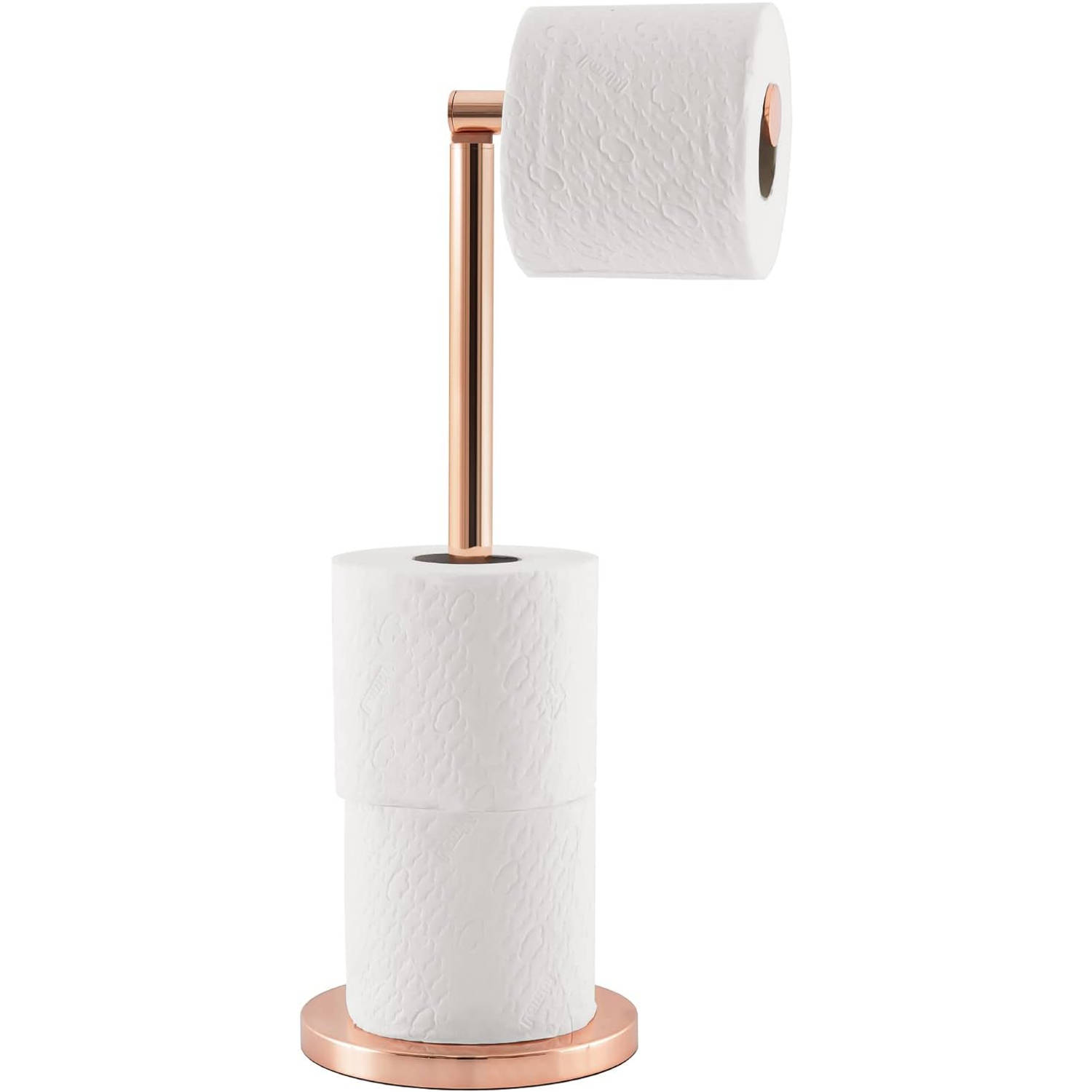 Tatkraft Tess - Luxe Staande RVS Toiletpapier Houder Vrijstaand - Toiletrol Houder Reserverolhouder Stainless Steel - WC Rol Houder Staand - Closetrolhouder Standaard - Toiletrolst