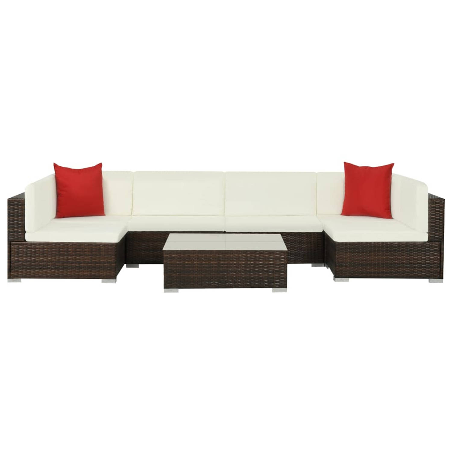 vidaXL Loungeset poly rattan bruin 23-delig