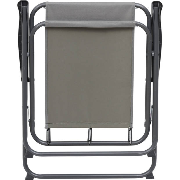 Atmosphera camping/strand stoel - aluminium - inklapbaar - grijs - L52 x B55 x H75 cm - Campingstoelen