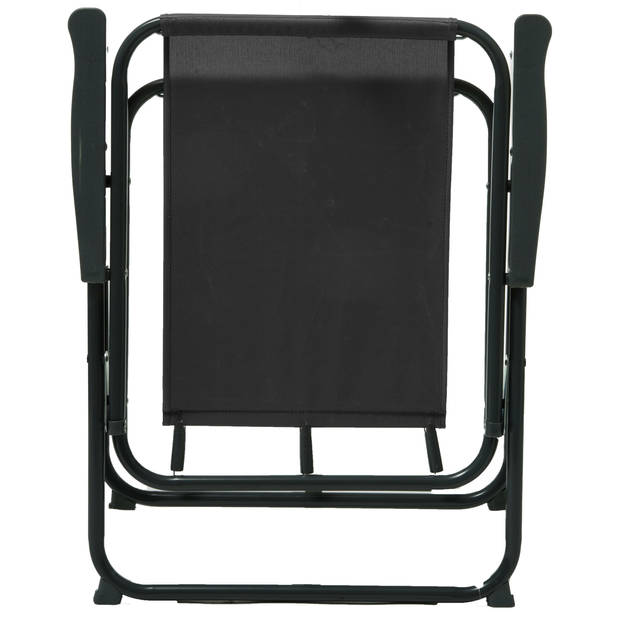 Atmosphera camping/strand stoel - 2x - aluminium - inklapbaar - zwart - L52 x B55 x H75 cm - Campingstoelen