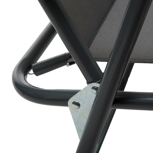 Atmosphera camping/strand stoel - 4x - aluminium - inklapbaar - zwart - L52 x B55 x H75 cm - Campingstoelen