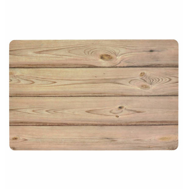 Bellatio design Placemats - 1 stuks - hout look - bruin - 43x28cm - Placemats