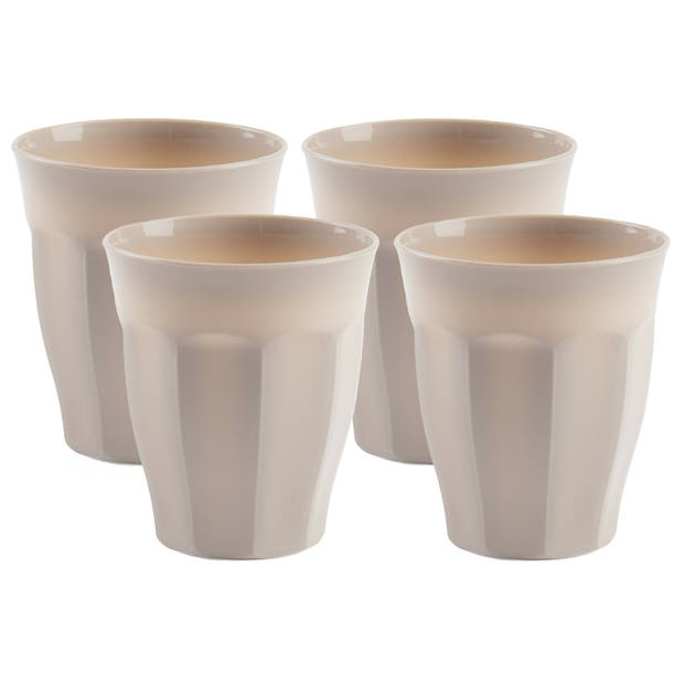 Plasticforte onbreekbare Picardi drinkglazen - 10x stuks - kunststof - beige - 250 ml - Drinkglazen