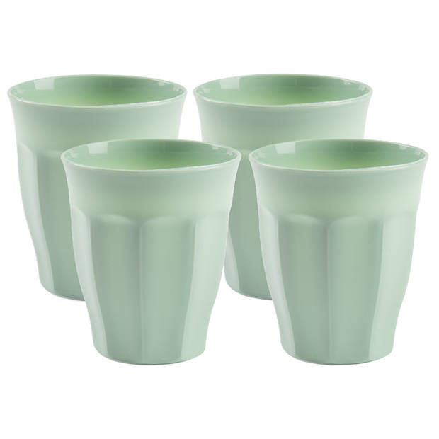 Plasticforte onbreekbare Picardi drinkglazen - 8x stuks - kunststof - mintgroen - 250 ml - Drinkglazen