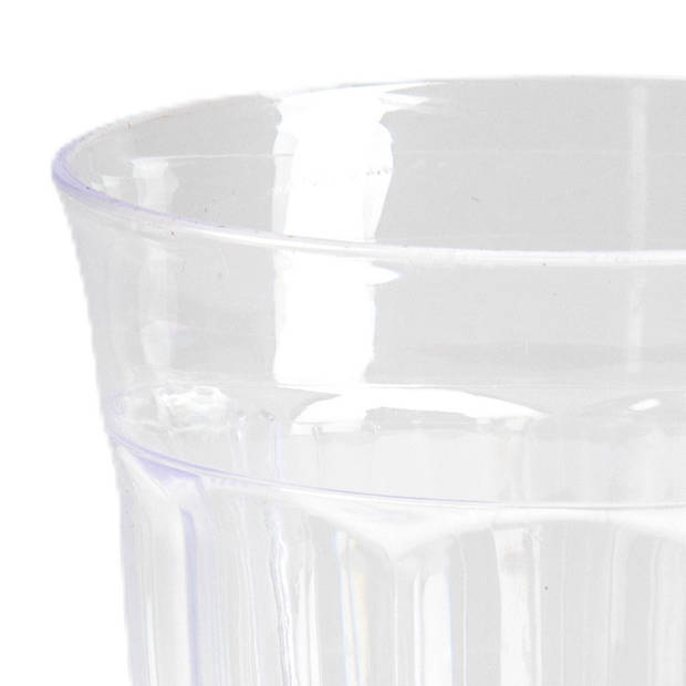 Plasticforte onbreekbare Picardi drinkglazen - 6x stuks - kunststof - transparant - 250 ml - Drinkglazen