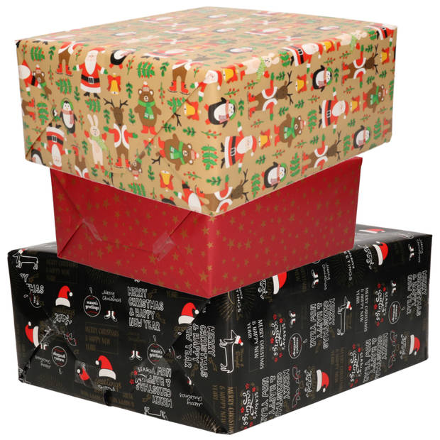 6x Rollen Kerst inpakpapier/cadeaupapier 2,5 x 0,7 meter - Cadeaupapier