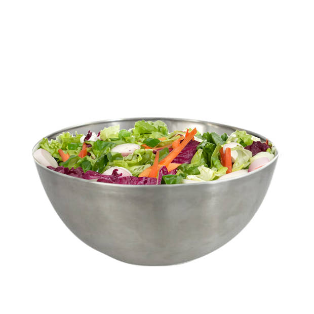 Svenska Living Salade/serveer schalen - mat zilver - RVS - 29 en 23 cm - keuken accessoires - Serveerschalen