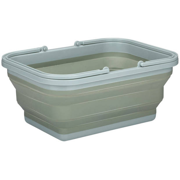 Alpina Wasmand/draagmand opvouwbaar - 2x - kunststof - 19 Liter - groen - 38 x 28 x 18 cm - Emmers