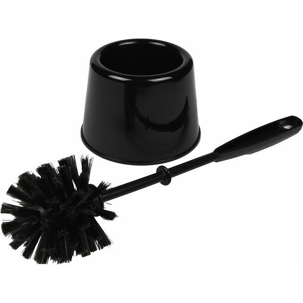Benson Wc Borstel - 2x - met houder - zwart - kunststof - toiletborstel - Toiletborstels