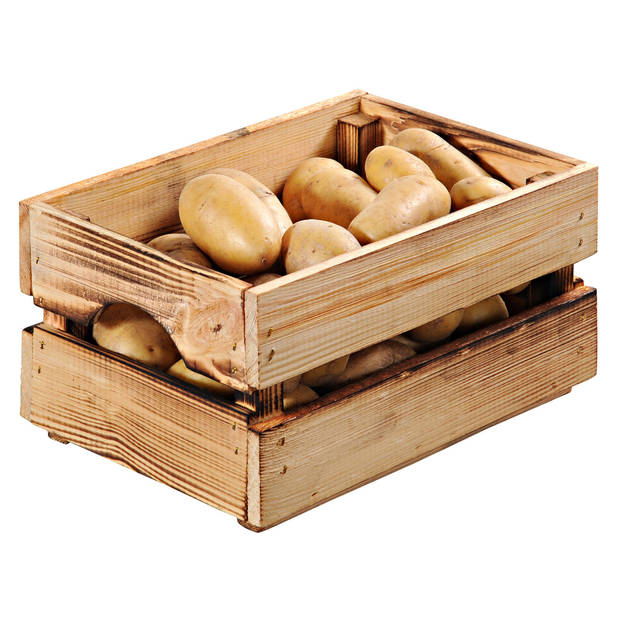 Kesper Fruitkisten opslagbox - 2x - old look - lichtbruin - hout - L40 x B30 x H15 cm - Opbergkisten