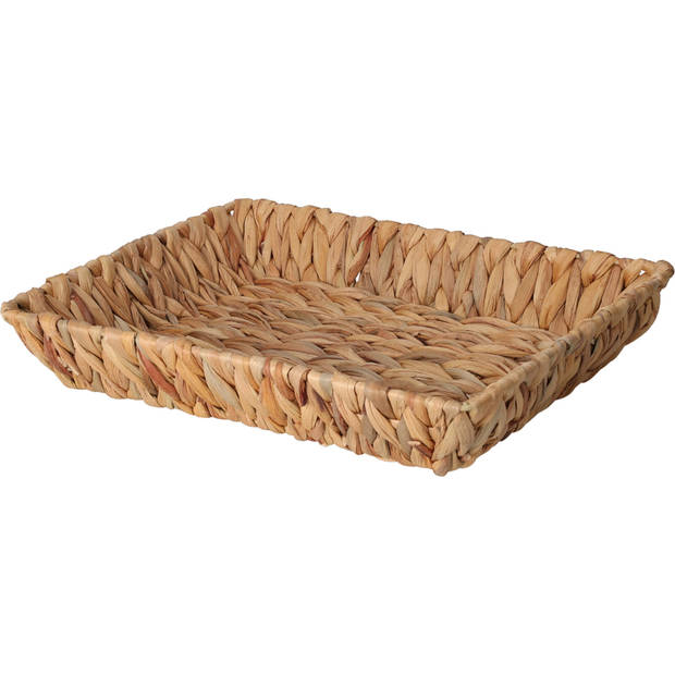 H&S Collection Broodmand - 2x - gevlochten riet - naturel - 33 x 25 x 6 cm - broodmand