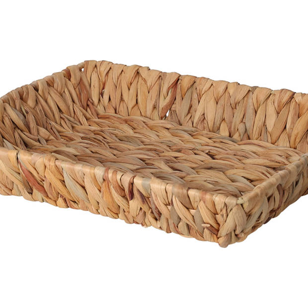 H&S Collection Broodmand - 3x - gevlochten riet - naturel - 33 x 25 x 6 cm - broodmand