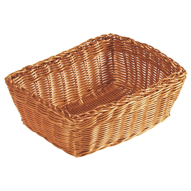 Kesper Brood/fruit mandje - 2x - lichtbruin - rechthoek - L28 x B20 x H11 cm - broodmandjes - broodmand