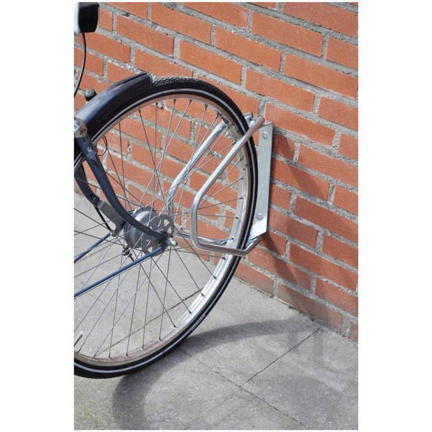 Dunlop Fietsenrek muur/grond standaard - 2x - voor 1 fiets - metaal - 28 x 32 cm - Fietsenrekken