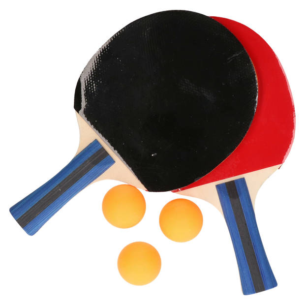 Tafeltennis setje - 2x bats en 9x ballen - hout/kunststof - 26 x 15 cm - pingpong - Tafeltennisset