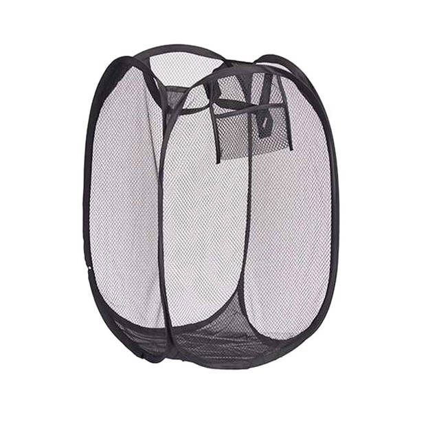 Kipit Wasmand flexibel/opvouwbaar - zwart - kunststof - 33 x 33 x 58 cm - 60 liter - Wasmanden