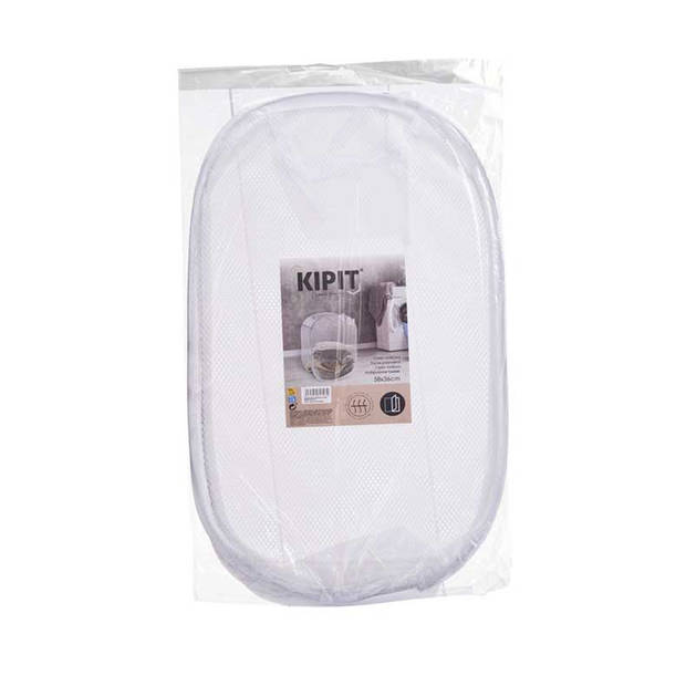 Kipit Wasmand flexibel/opvouwbaar - wit - kunststof - 33 x 33 x 58 cm - 60 liter - Wasmanden