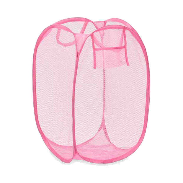 Kipit Wasmand flexibel/opvouwbaar - roze - kunststof - 33 x 33 x 58 cm - 60 liter - Wasmanden