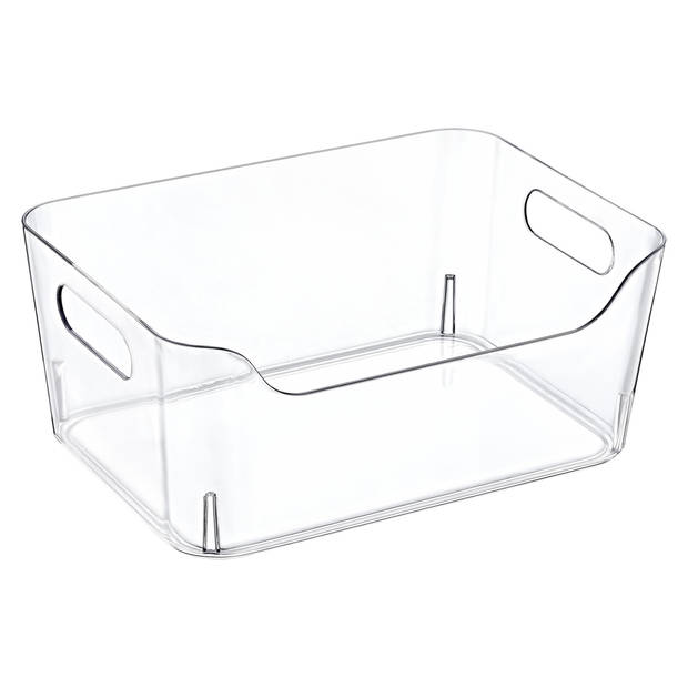 Excellent houseware Koelkast organizer mand - transparant - kunststof - 27x19x11 cm - groente - Keukenkastorganizer