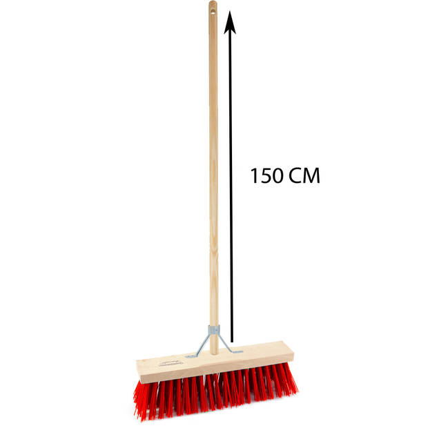 Sorex Bezem buiten - 40 cm - steel 150 cm - incl. stokhouder - harde bezem - straatbezem - Bezem