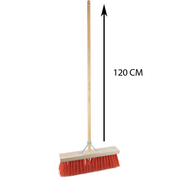 Sorex Bezem buiten - 32 cm - steel 120 cm - incl. stokhouder - harde bezem - straatbezem - Bezem