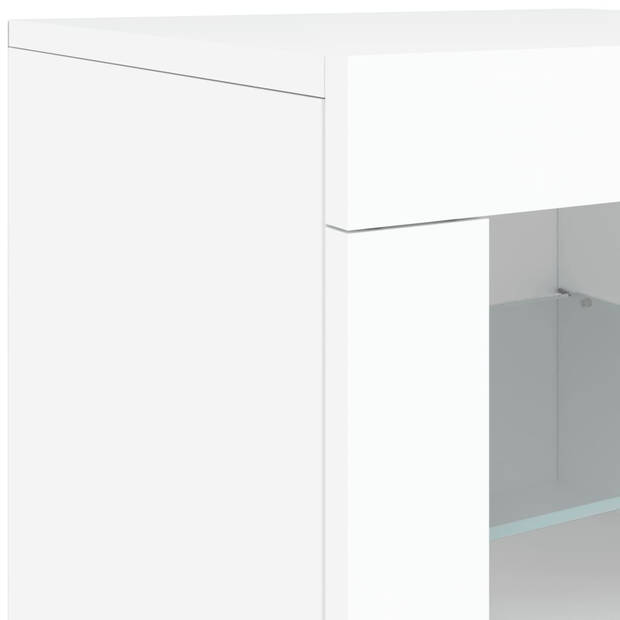 vidaXL Dressoir met LED-verlichting 202x37x67 cm wit