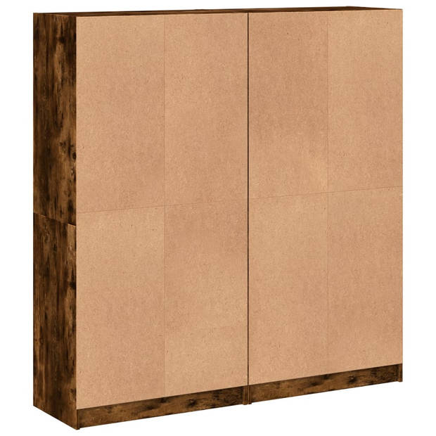 vidaXL Boekenkast met deuren 136x37x142 cm hout gerookt eikenkleurig