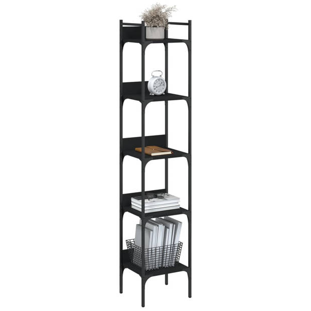 vidaXL Boekenkast 5-laags 35x30x174 cm bewerkt hout zwart