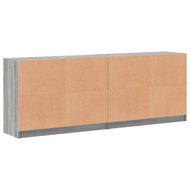 vidaXL Boekenkast met deuren 204x37x75 cm hout grijs sonoma eikenkleur