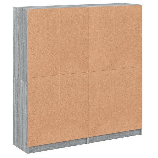 vidaXL Boekenkast met deuren 136x37x142 cm hout grijs sonoma eiken