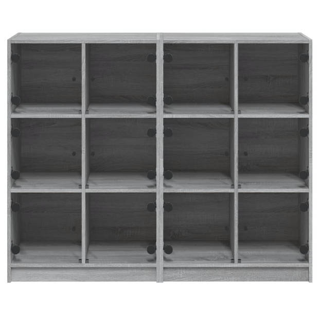 vidaXL Boekenkast met deuren 136x37x109 cm hout grijs sonoma eiken