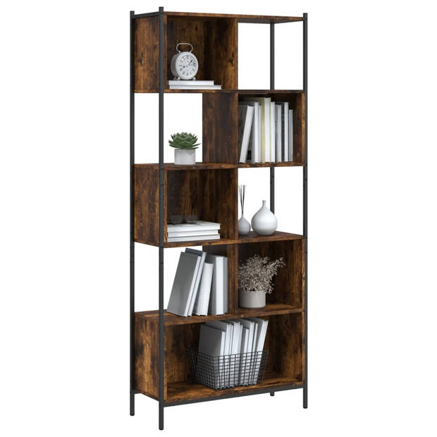 vidaXL Boekenkast 72x28x172 cm bewerkt hout gerookt eikenkleurig