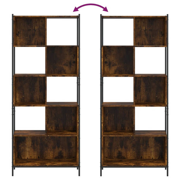 vidaXL Boekenkast 72x28x172 cm bewerkt hout gerookt eikenkleurig