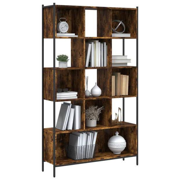 vidaXL Boekenkast 102x28x172 cm bewerkt hout gerookt eikenkleurig