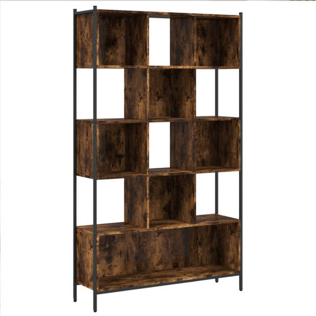 vidaXL Boekenkast 102x28x172 cm bewerkt hout gerookt eikenkleurig