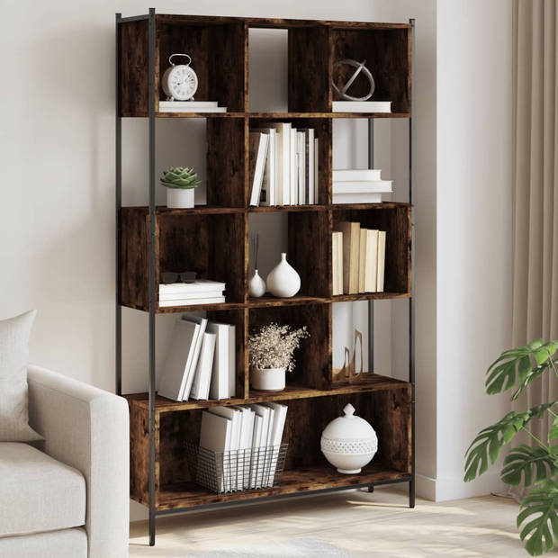 vidaXL Boekenkast 102x28x172 cm bewerkt hout gerookt eikenkleurig