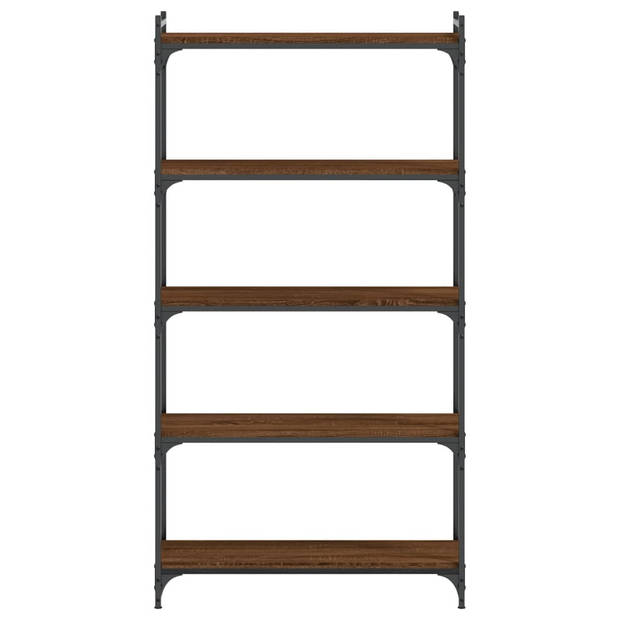 vidaXL Boekenkast 5-laags 80x30x154 cm bewerkt hout bruin eikenkleur